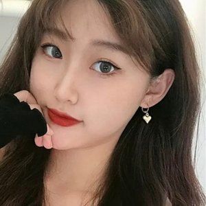 Gold plated heart dangle earrings